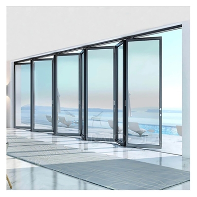 comprare Patinaggio Large-Scale Aluminum Thermal Break Black Aluminum Alloy Bi-Fold Doors per vetro online manufacture