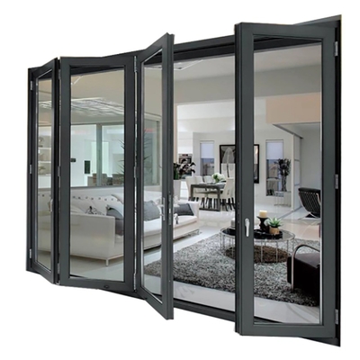comprare 1Spessore della parete in alluminio.4 mm Porte scorrevoli di pattinaggio Termica di rottura Panelli bi-fold in lega nera online manufacture