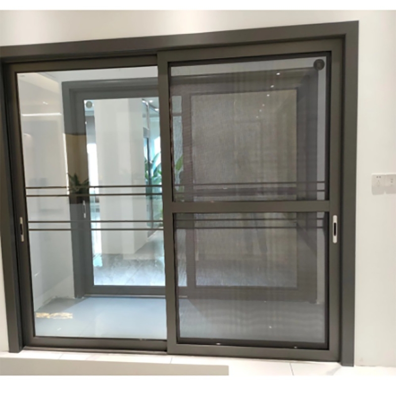 Porta scorrevole in vetro a telaio stretto in alluminio SKATE con metodo di apertura a trazione rotante