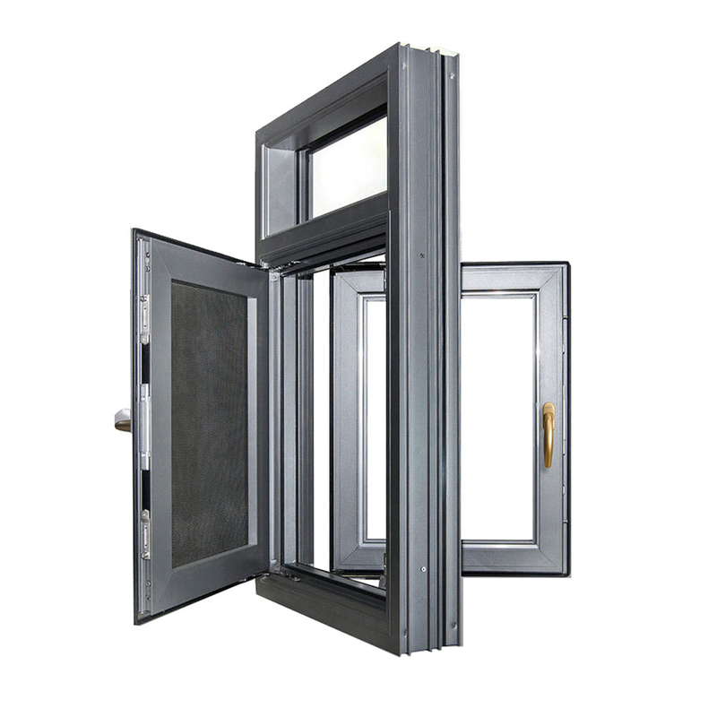 Tipo di tenda appesa Vitrine e porte in alluminio a risparmio energetico per apertura orizzontale