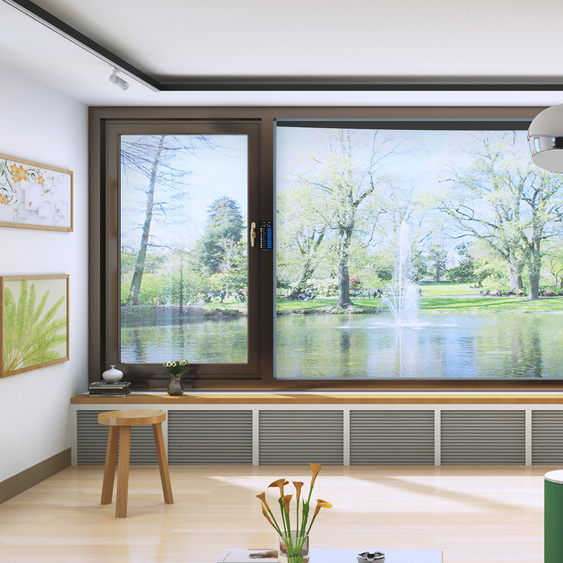 76mm Cornice della finestra Spessore della parete in alluminio 1,8mm Smart Voice Windows Mobile Control Window