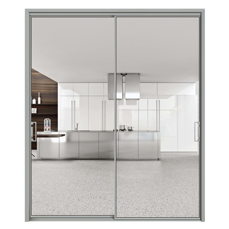 Porta di vetro commerciale con coefficiente di isolamento termico ≤ 2,1 di porte scorrevoli in alluminio