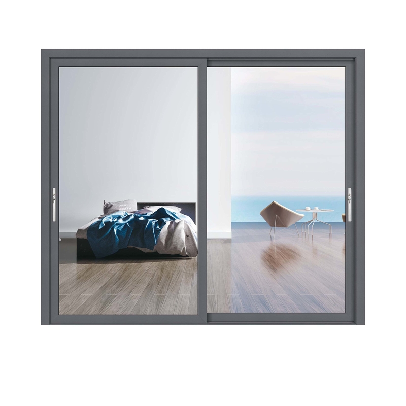 70 Coefficiente di isolamento termico Porte in vetro scorrevole in alluminio per il design contemporaneo