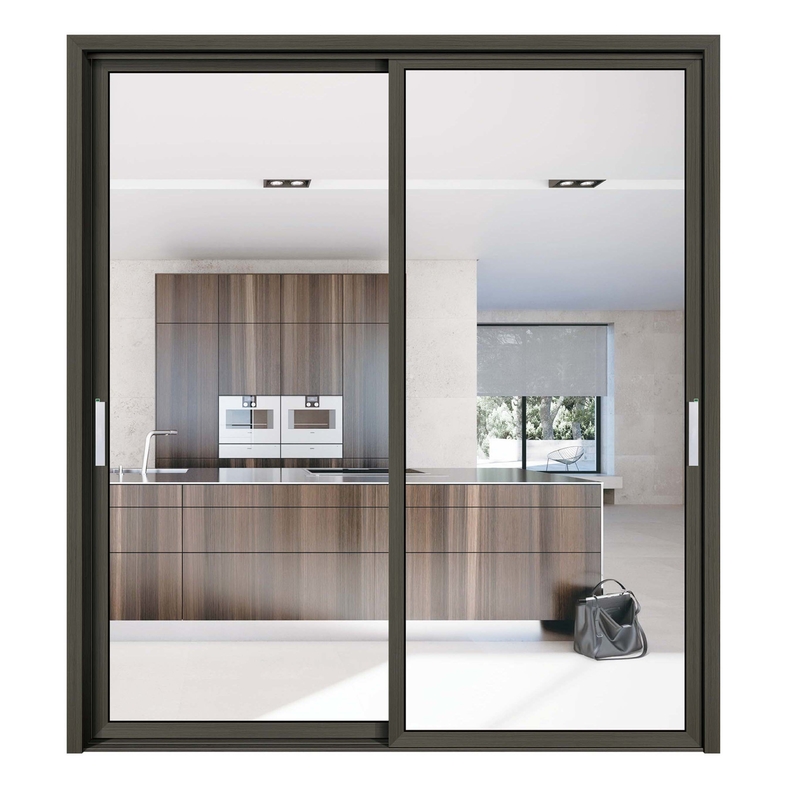 70 Coefficiente di isolamento termico Porte in vetro scorrevole in alluminio per il design contemporaneo
