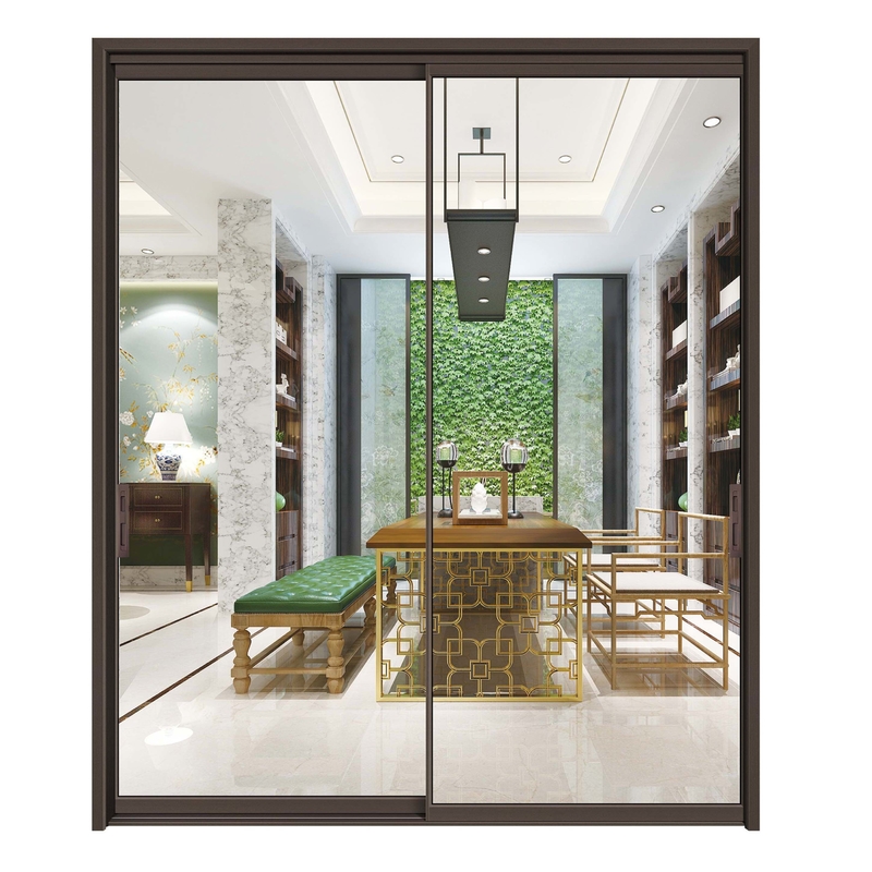 70 Coefficiente di isolamento termico Porte in vetro scorrevole in alluminio per il design contemporaneo