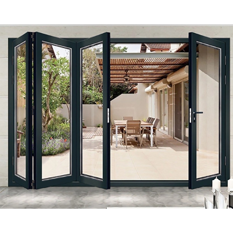 Porte residenziali a doppio ripiego In alluminio con opzione di vetro tripla e larghezza di 70 mm