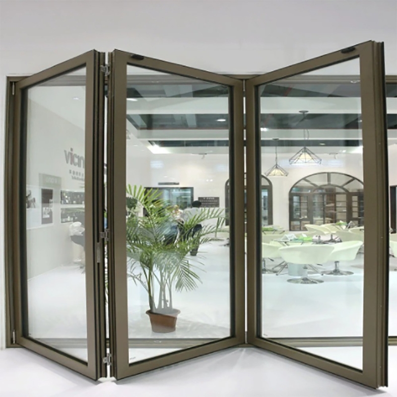 Porte residenziali a doppio ripiego In alluminio con opzione di vetro tripla e larghezza di 70 mm