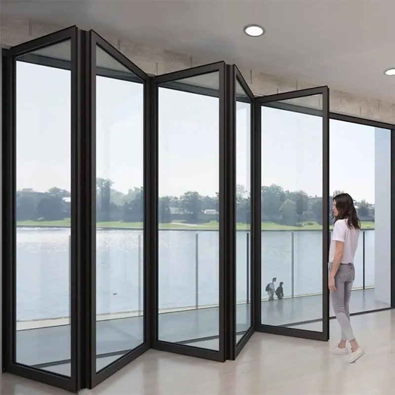 Porta in vetro pieghevole in alluminio può essere aggiornata in vetro triplo