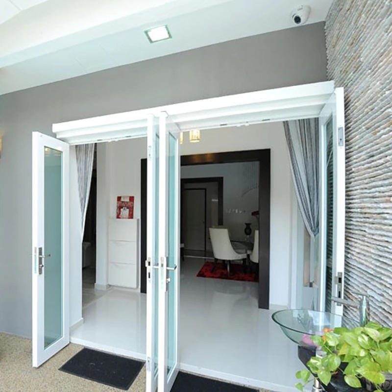 Porta a cassa di alluminio in doppio vetro ad alta resistenza al vento per ufficio