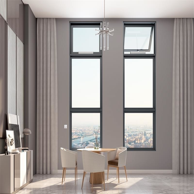 Livello 8 di tenuta all'aria Aluminico Finestre appese in alto e in basso per tende appese in progettazione