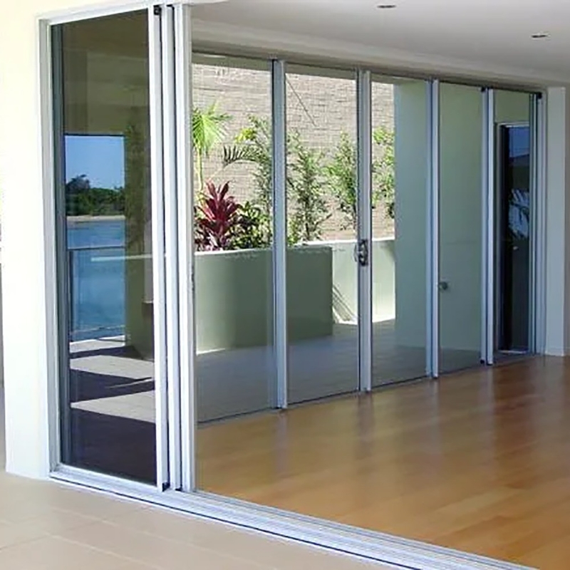 Porta scorrevole in alluminio con doppio vetro panoramico avanzato e design a fascia nascosta