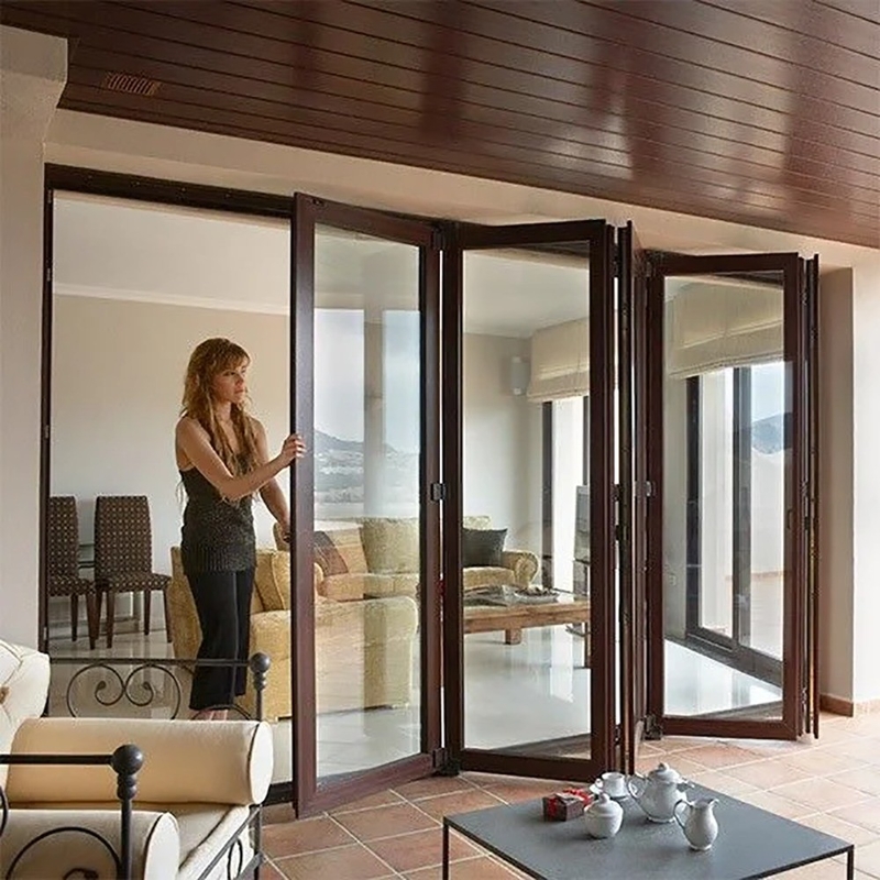 Porta scorrevole in alluminio con doppio vetro panoramico avanzato e design a fascia nascosta