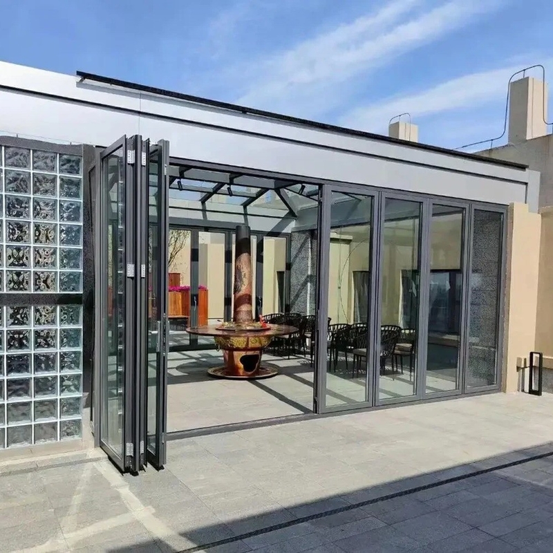 Accordione Porta pieghevole in alluminio Ultimo design 10 strati di tenuta 35dB Isolamento acustico