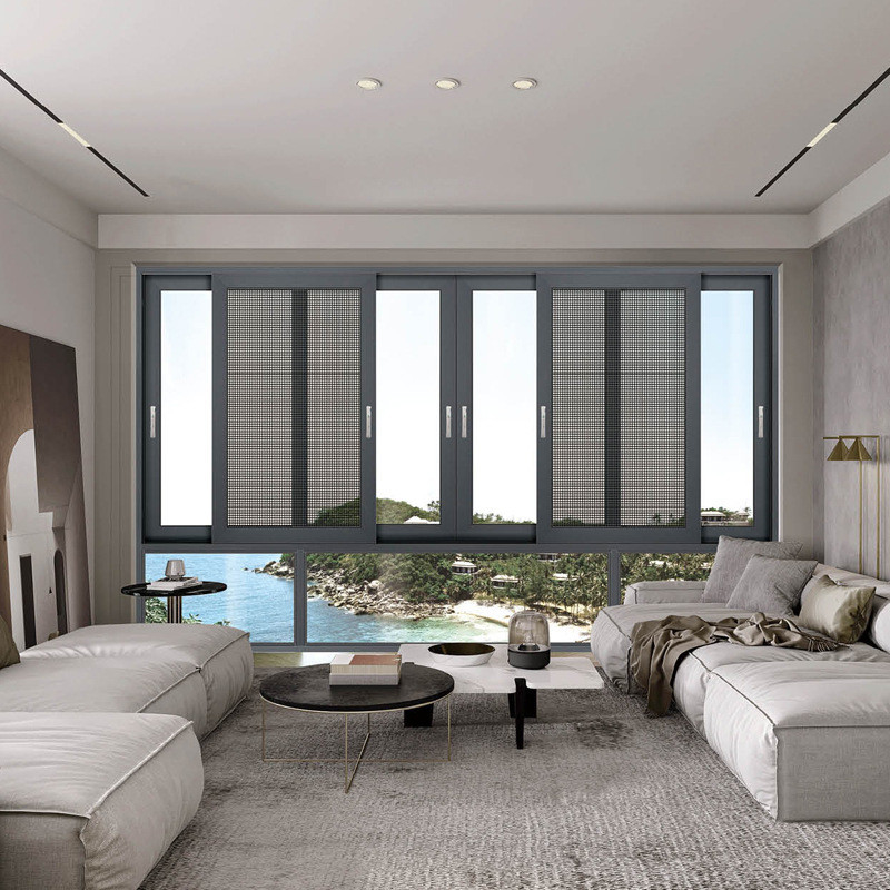 8-way Seal Aluminum Sliding Windows Ideale per l'isolamento acustico nei progetti di abitazione