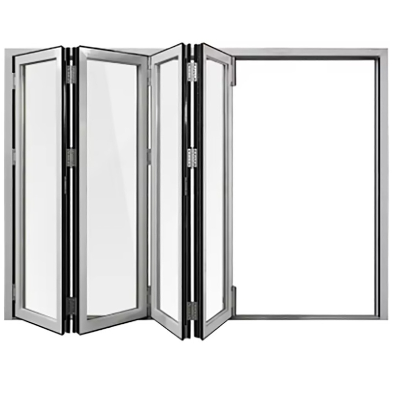 Chinese Design Style Skate Aluminum Thermal Break Bi-Fold Doors con spessore della parete di 1,4 mm