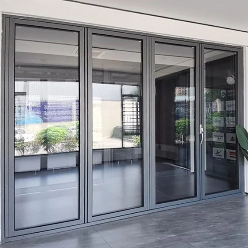 Moderna struttura in alluminio in lega di design termico rompere porta bifold in vetro a basso costo
