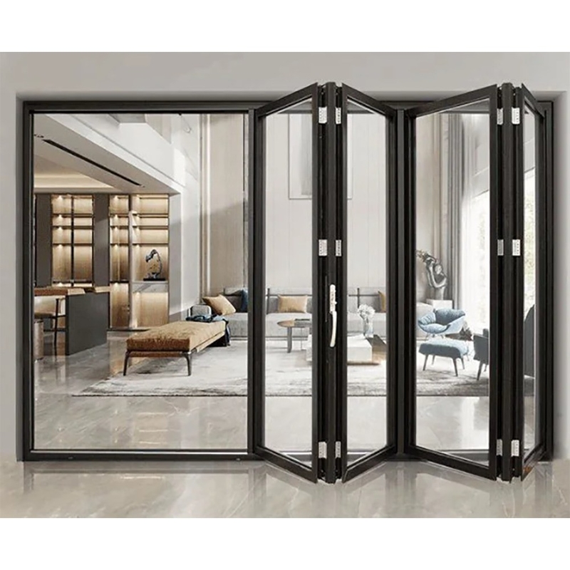 Moderna struttura in alluminio in lega di design termico rompere porta bifold in vetro a basso costo