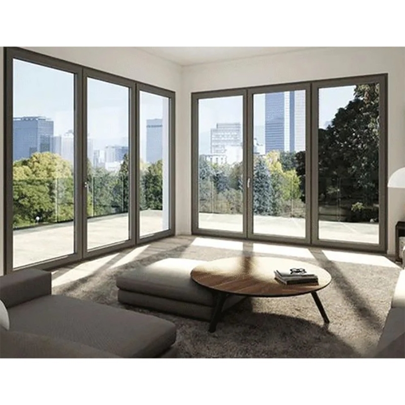 Moderna struttura in alluminio in lega di design termico rompere porta bifold in vetro a basso costo