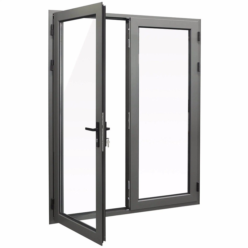 Finitura moderna di alluminio esterno doppio vetro porta oscillare Casement porte per un aspetto elegante