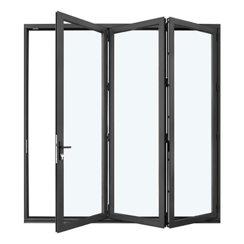 Porta a doppio ripiego in alluminio con rottura termica e spessore della parete in alluminio di 1,4 mm
