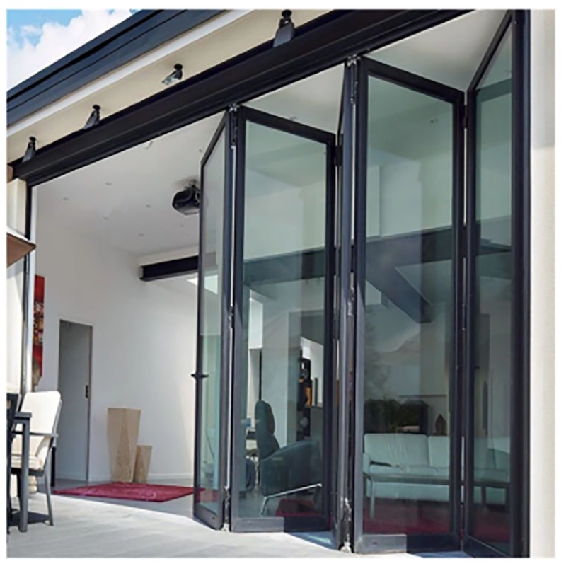 Patinaggio Large-Scale Aluminum Thermal Break Black Aluminum Alloy Bi-Fold Doors per vetro