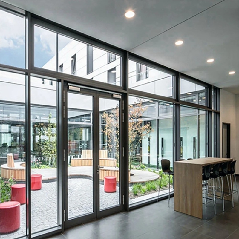 Porta francese in alluminio standard australiano, design minimalista, doppio vetro esterno