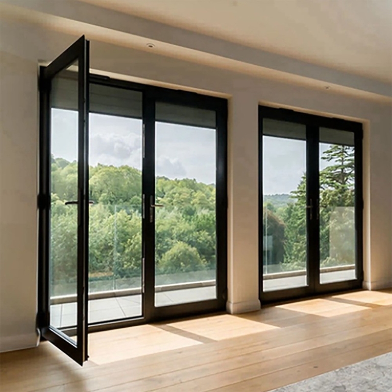 Porta francese in alluminio standard australiano, design minimalista, doppio vetro esterno