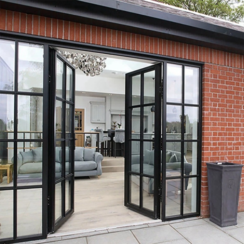 Porta francese in alluminio standard australiano, design minimalista, doppio vetro esterno