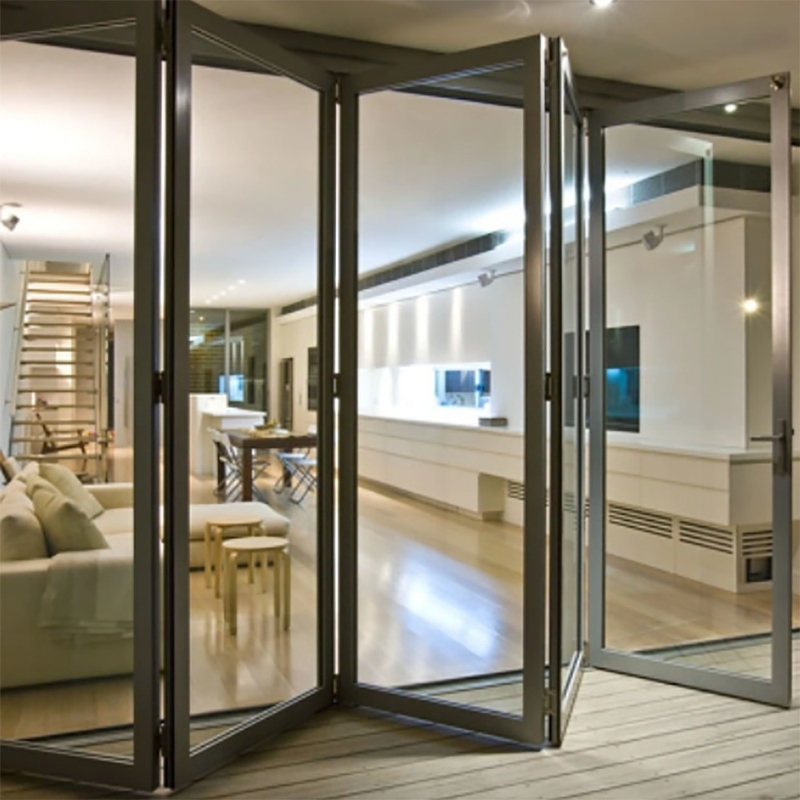 Superficie finita Porte bifold commerciali moderne con vetro temperato e vetro a bassa temperatura