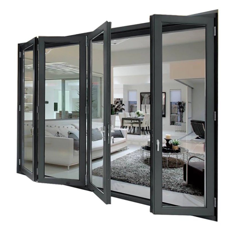 1Spessore della parete in alluminio.4 mm Porte scorrevoli di pattinaggio Termica di rottura Panelli bi-fold in lega nera