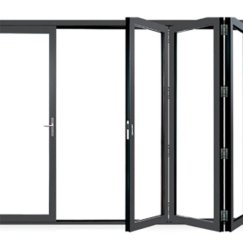 1Spessore della parete in alluminio.4 mm Porte scorrevoli di pattinaggio Termica di rottura Panelli bi-fold in lega nera