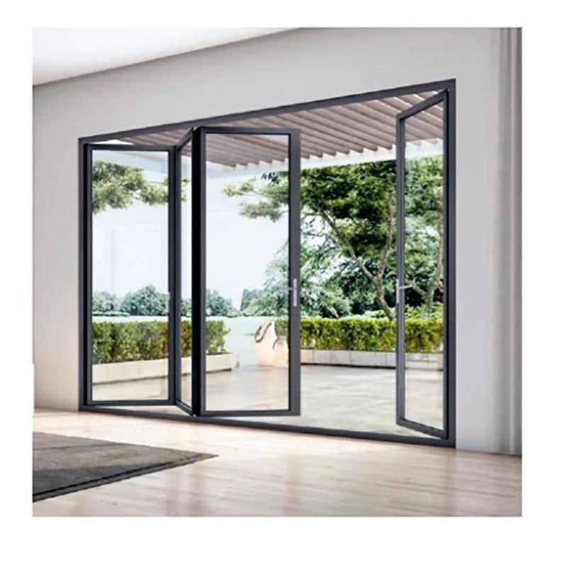 1Spessore della parete in alluminio.4 mm Porte scorrevoli di pattinaggio Termica di rottura Panelli bi-fold in lega nera
