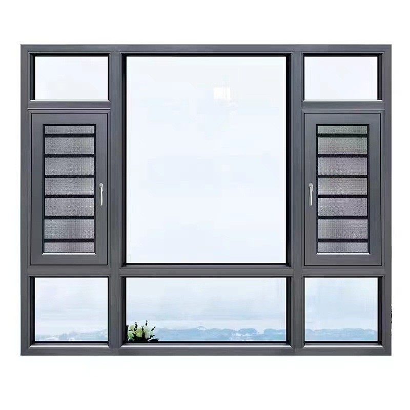 Moderno design tipo tenda appesa vetrina di alluminio nero per lo stile europeo