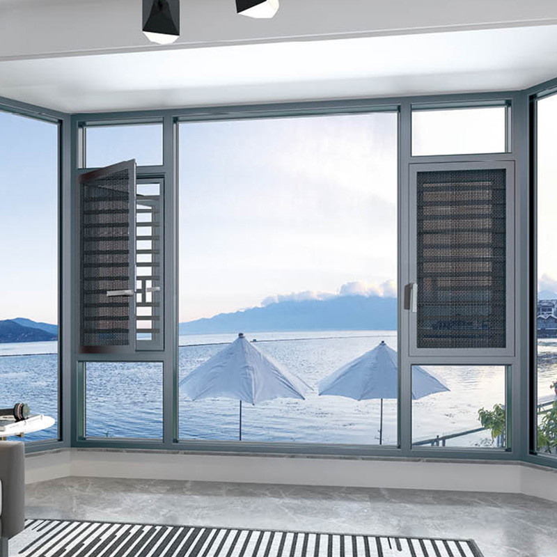 Moderno design tipo tenda appesa vetrina di alluminio nero per lo stile europeo