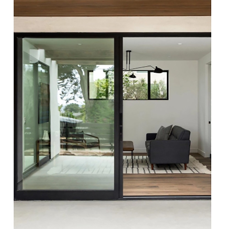 Larghe porte scorrevoli a doppio vetro e design minimalista con lega di alluminio