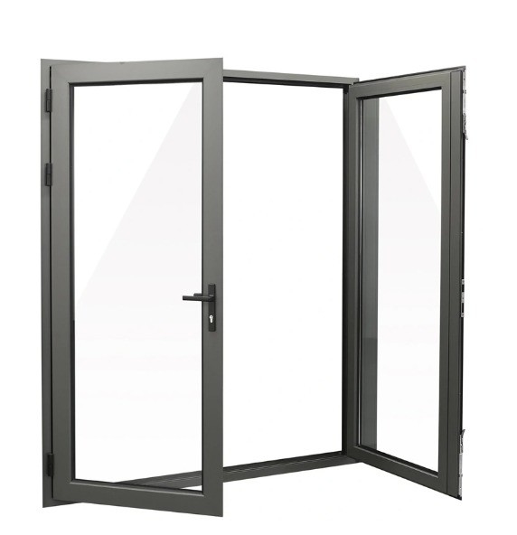 Porte di vetrina in acciaio inossidabile con reticolazione in alluminio per appartamenti alberghieri