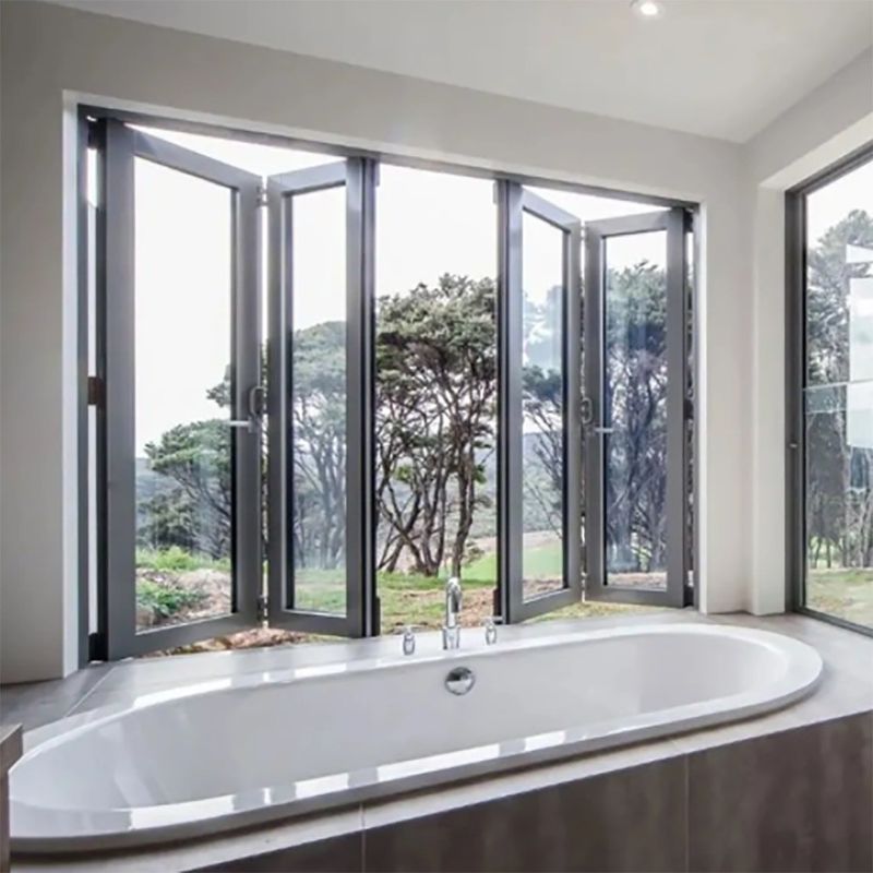 70 mm di larghezza Cornice in lega di alluminio Finestre pieghevoli BI con design moderno e finestra scorrevole