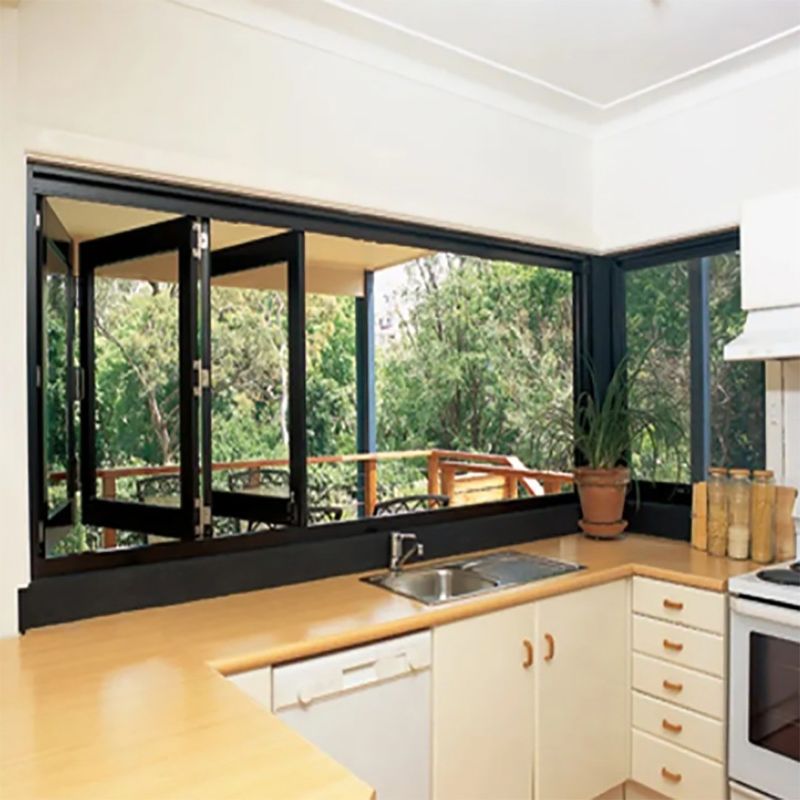 70 mm di larghezza Cornice in lega di alluminio Finestre pieghevoli BI con design moderno e finestra scorrevole