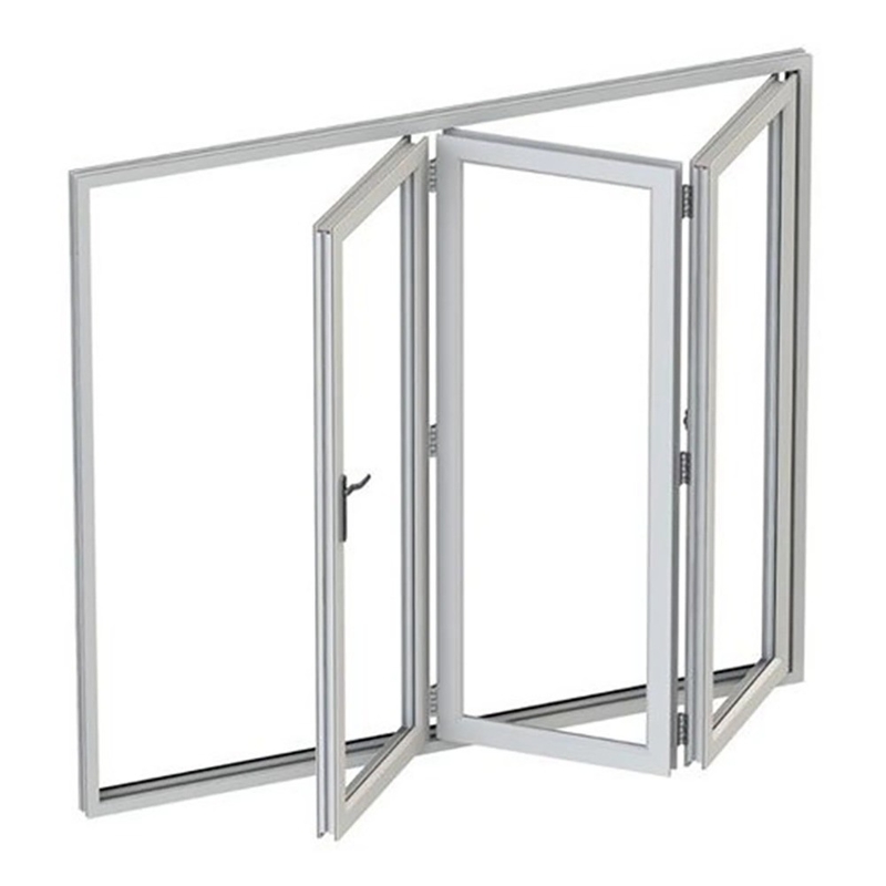 Moderno design schermo pieghevole vetro insonorizzato vetro di alluminio bifold finestre con valore ≤2,1 K