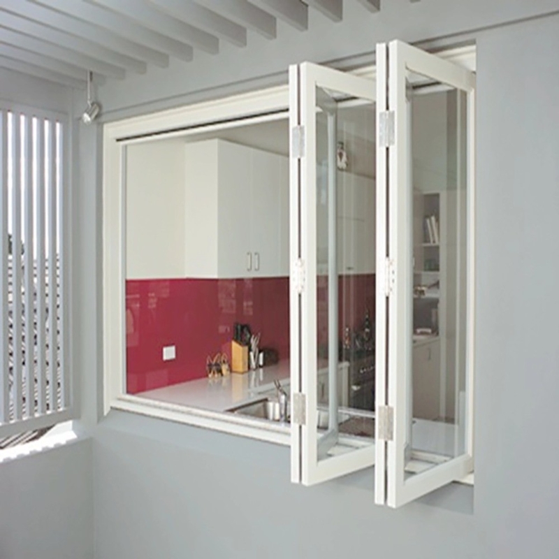 Moderno design schermo pieghevole vetro insonorizzato vetro di alluminio bifold finestre con valore ≤2,1 K