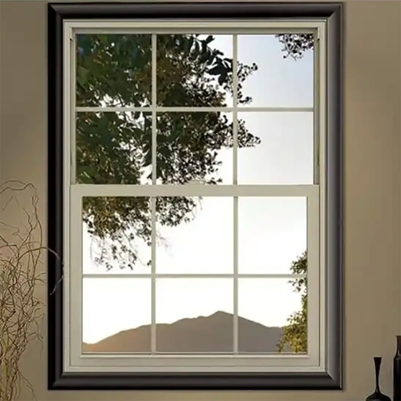 Vetro di alluminio vetro automatico a scorrere verticale finestre a doppio appeso per tende sospese tipo