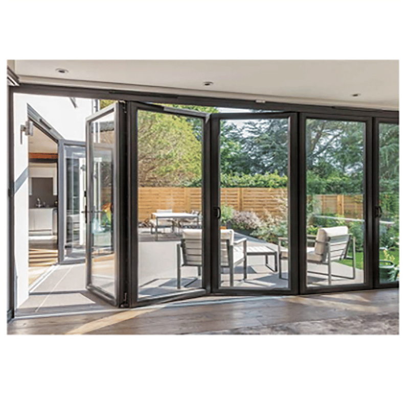 Villa impermeabile Bifold Esterno di alluminio Bifold porte con livello 9 resistenza alla pressione del vento