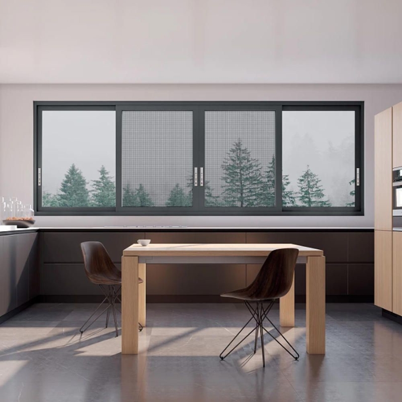 Moda Nuovo Disegno Customisable Aluminum Aluminum Sliding Windows con spessore della parete di 2,2 mm