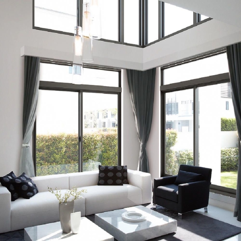 Moda Nuovo Disegno Customisable Aluminum Aluminum Sliding Windows con spessore della parete di 2,2 mm