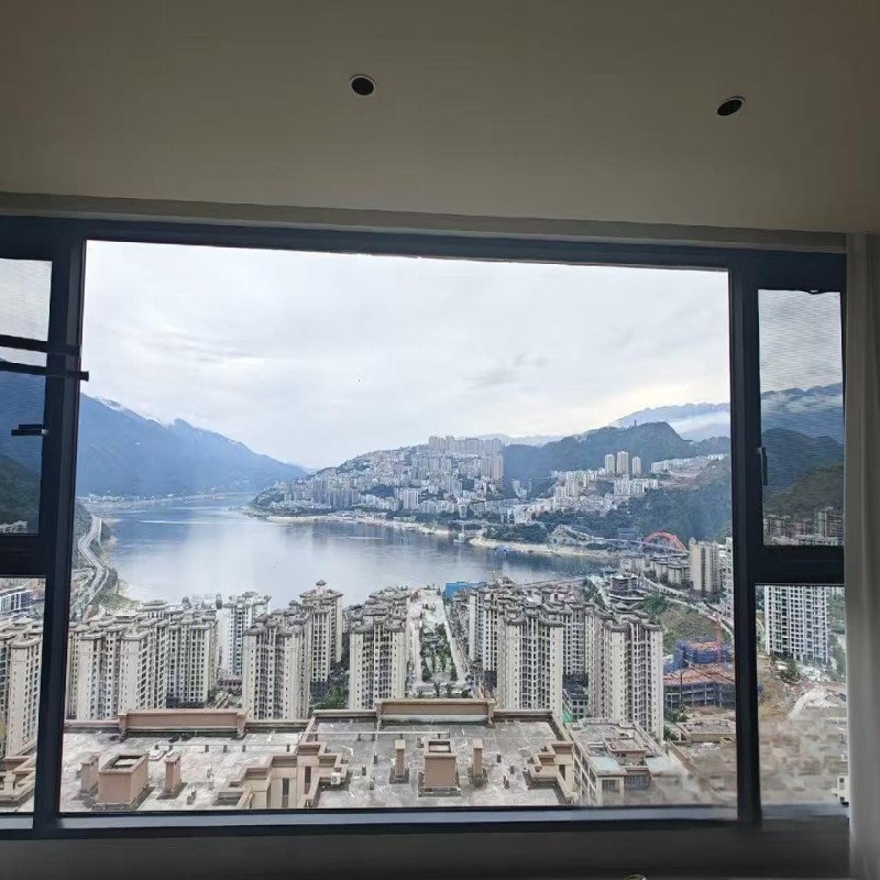 Vetro in lega di alluminio Finestre di casa di villa Progetto di vetro in alluminio con tenuta d'aria superiore