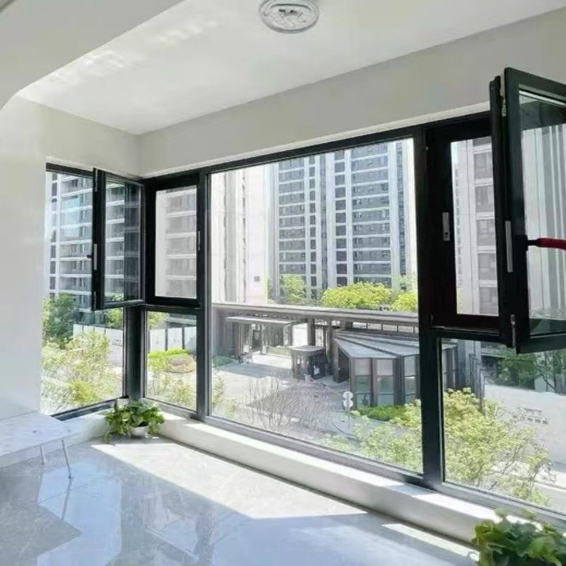 California Title 24 Certified Aluminum Casement Window con spessore della parete di 1,8 mm e SHRC 0,22 per case moderne