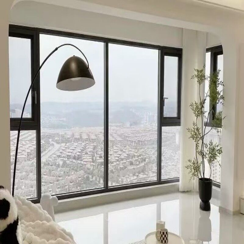 Finestra a battente in alluminio dal design moderno certificata NFRC con verniciatura a polvere e molteplici strati di tenuta