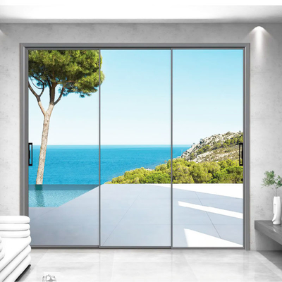Porte scorrevoli in alluminio di design moderno con spessore della parete di 1,4 mm e doppio vetro