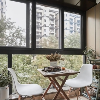 Fenestre scorrevoli in alluminio a risparmio energetico di design moderno con doppio vetro